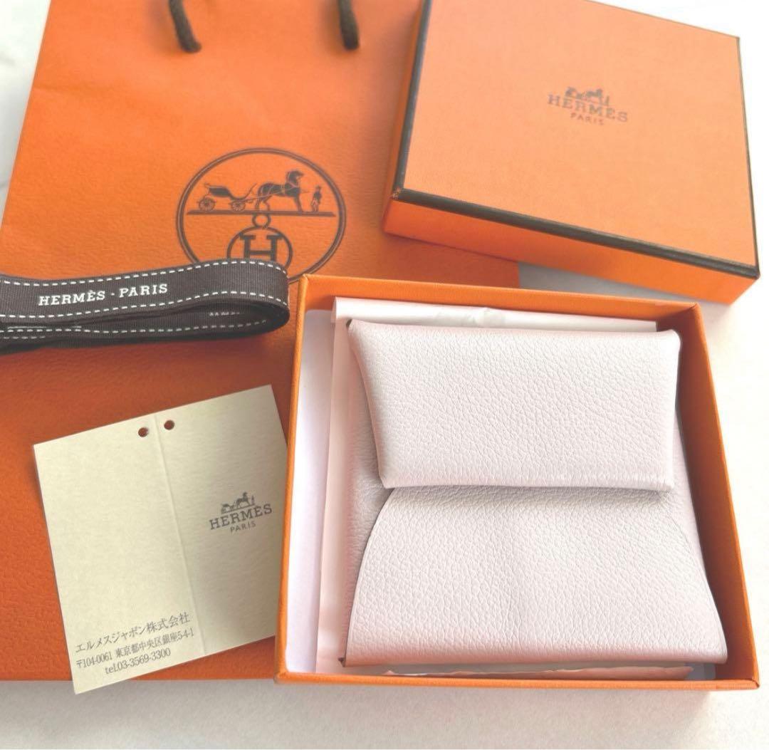 HERMES エルメス バスティア ピンク　モーヴペール　小銭入れ　ミニ財布