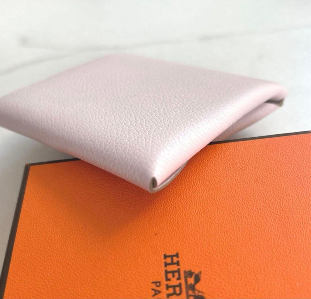 HERMES エルメス バスティア ピンク　モーヴペール　小銭入れ　ミニ財布