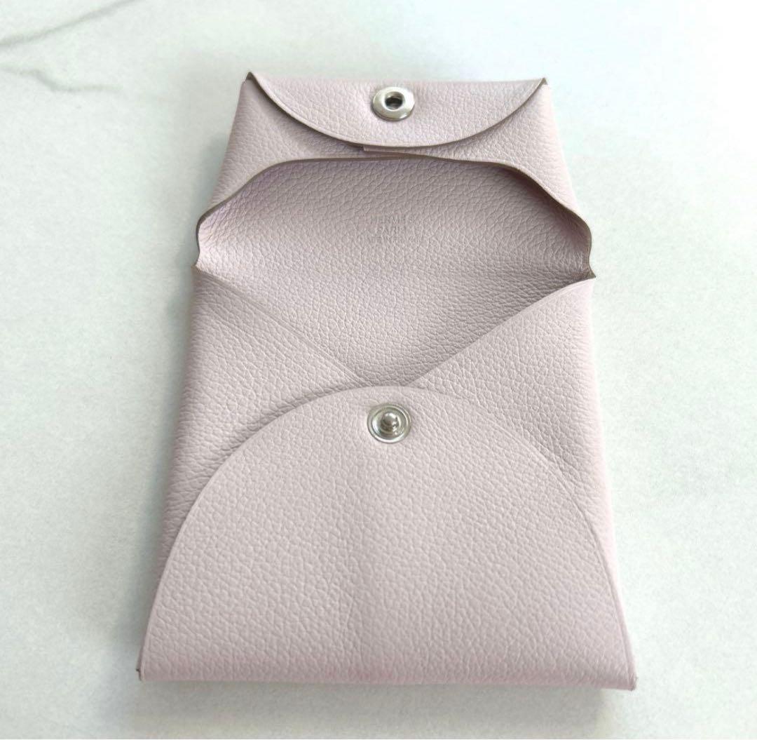 HERMES エルメス バスティア ピンク　モーヴペール　小銭入れ　ミニ財布