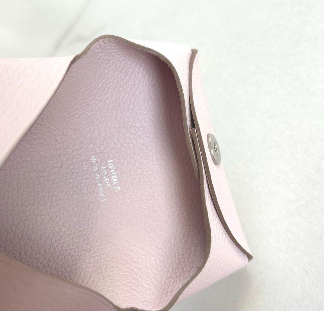 HERMES エルメス バスティア ピンク　モーヴペール　小銭入れ　ミニ財布