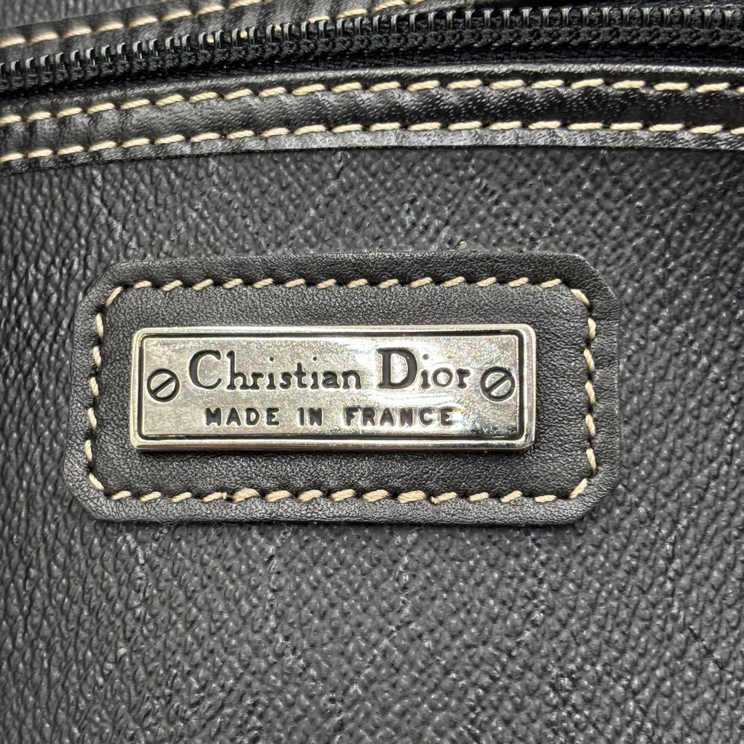 ディオール ハニカム柄 レザー ボストンバッグ ハンドバッグ 旅行かばん グレー