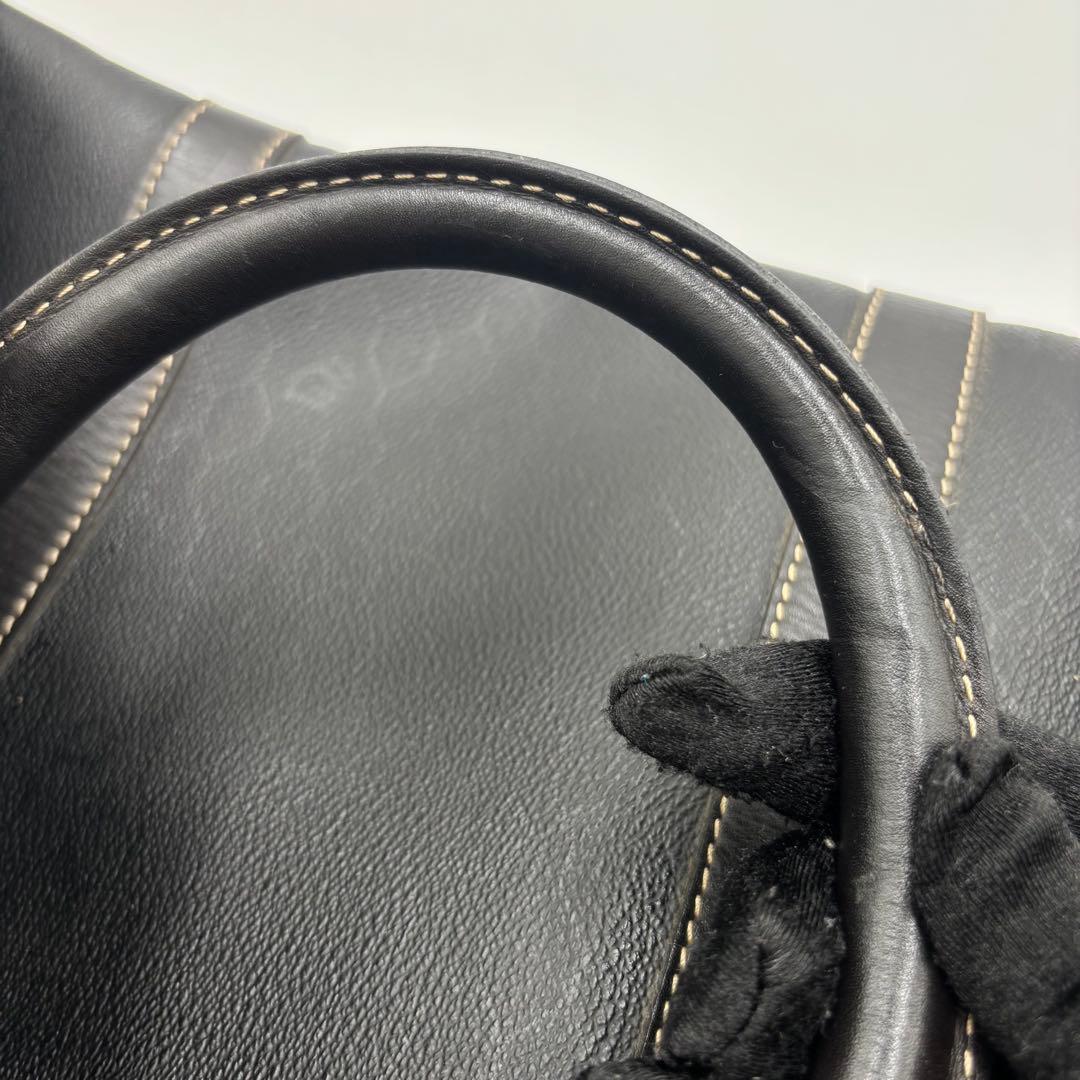 ディオール ハニカム柄 レザー ボストンバッグ ハンドバッグ 旅行かばん グレー