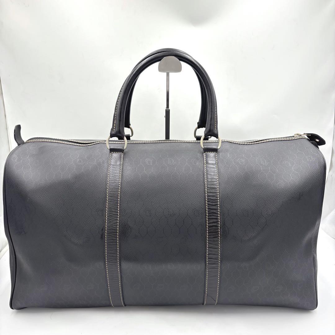 ディオール ハニカム柄 レザー ボストンバッグ ハンドバッグ 旅行かばん グレー