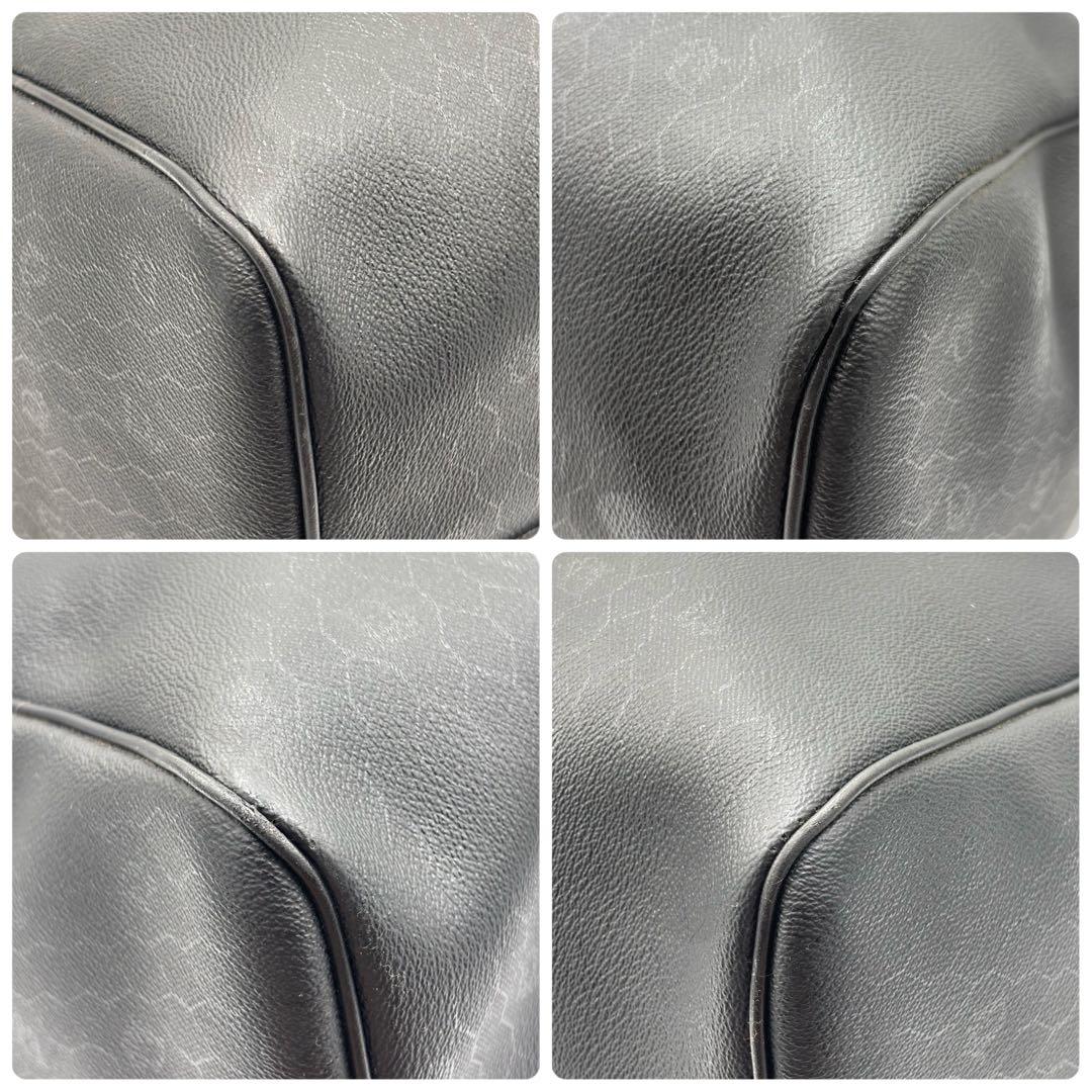 ディオール ハニカム柄 レザー ボストンバッグ ハンドバッグ 旅行かばん グレー