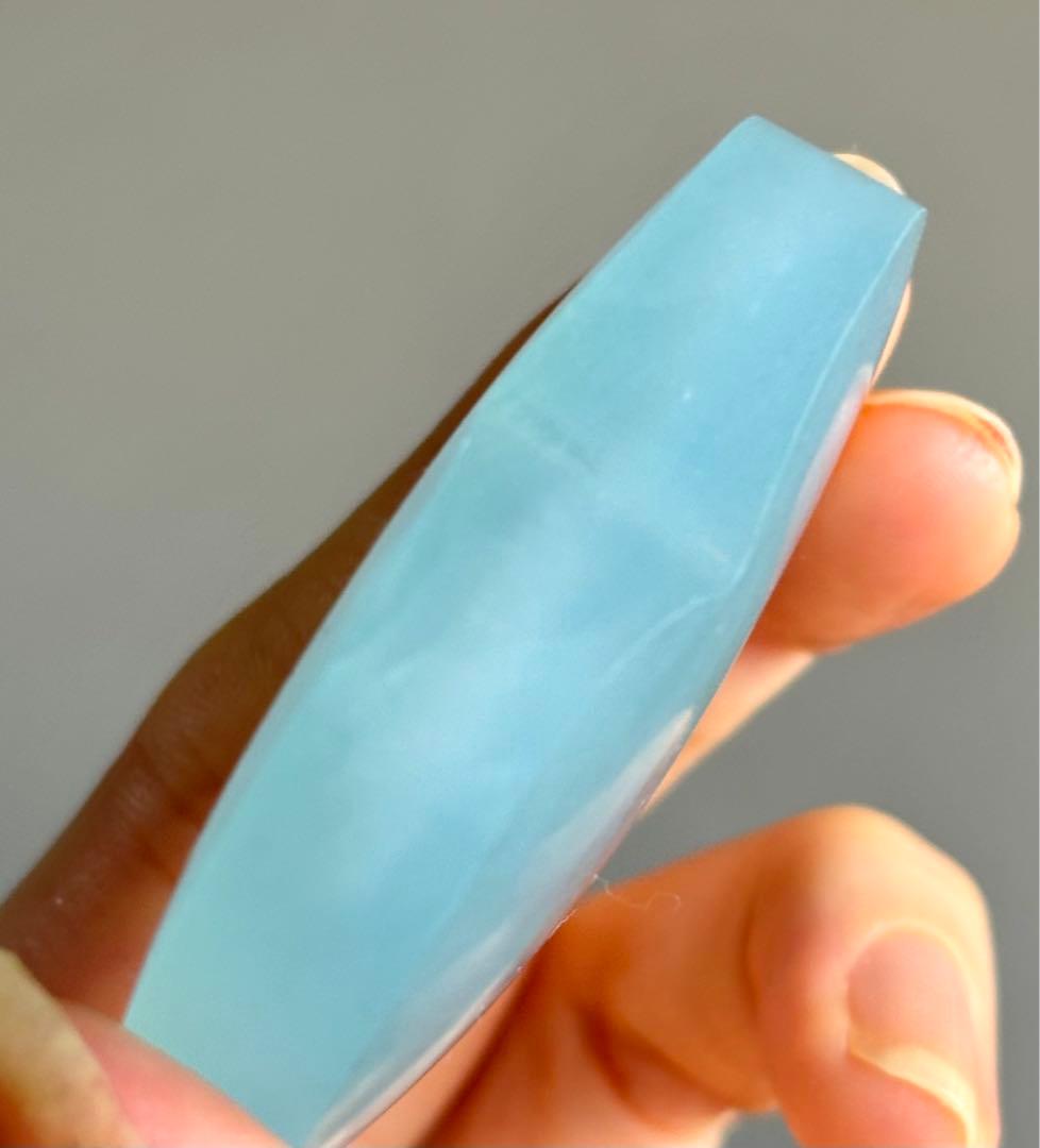 高品質　アクアマリン　ハート　パーム　握り石　天然石