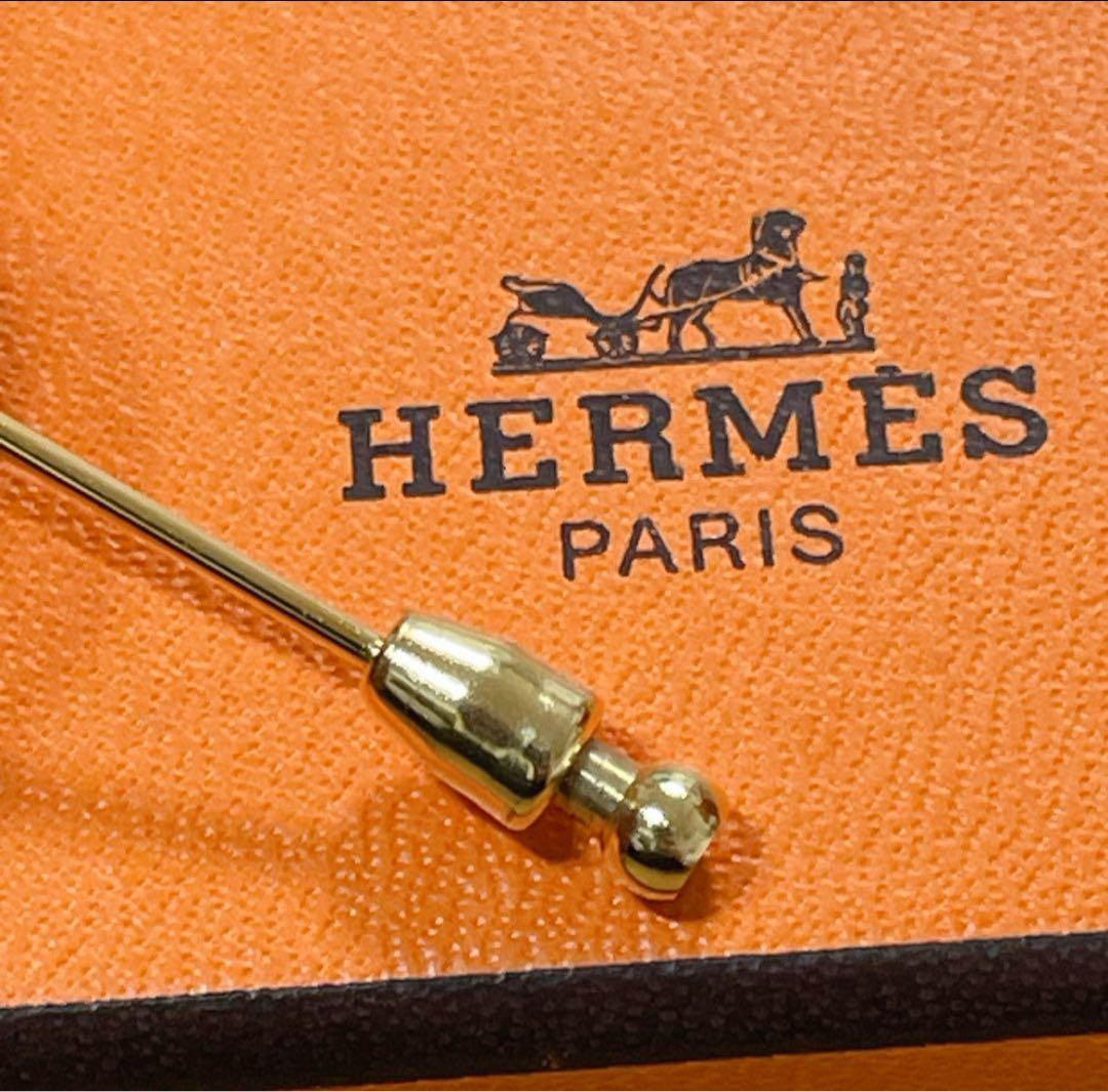 HERMES エルメス ゴールドカラー ピンブローチ コロゾ 馬柄