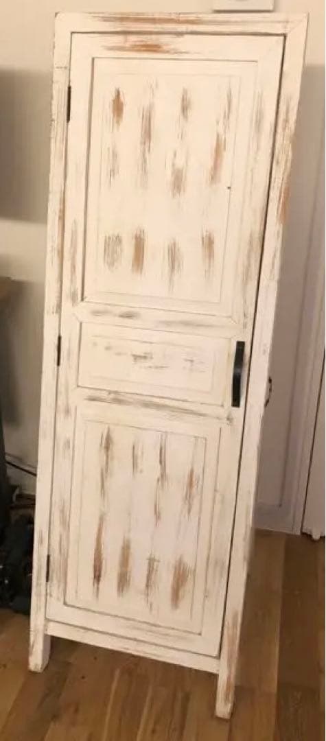 アンティーク ドア風 扉付き 木製姿見 おしゃれ全身鏡 韓国風インテリア