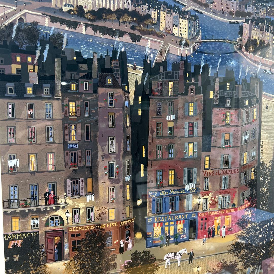 つ*ま様 5782 AP43/50 ミッシェルドラクロワ 夜のパリ シルクスクリ