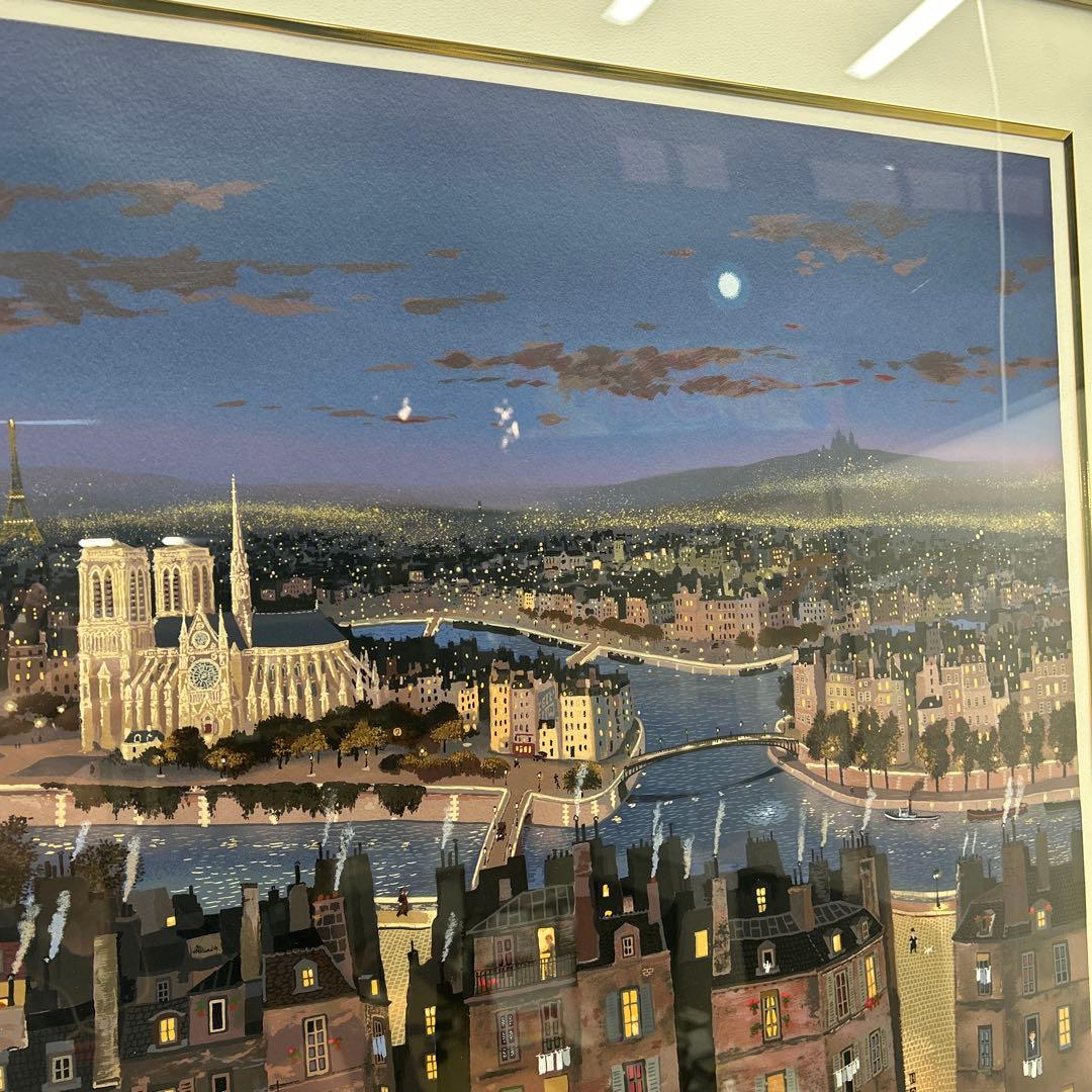 つ*ま様 5782 AP43/50 ミッシェルドラクロワ 夜のパリ シルクスクリ