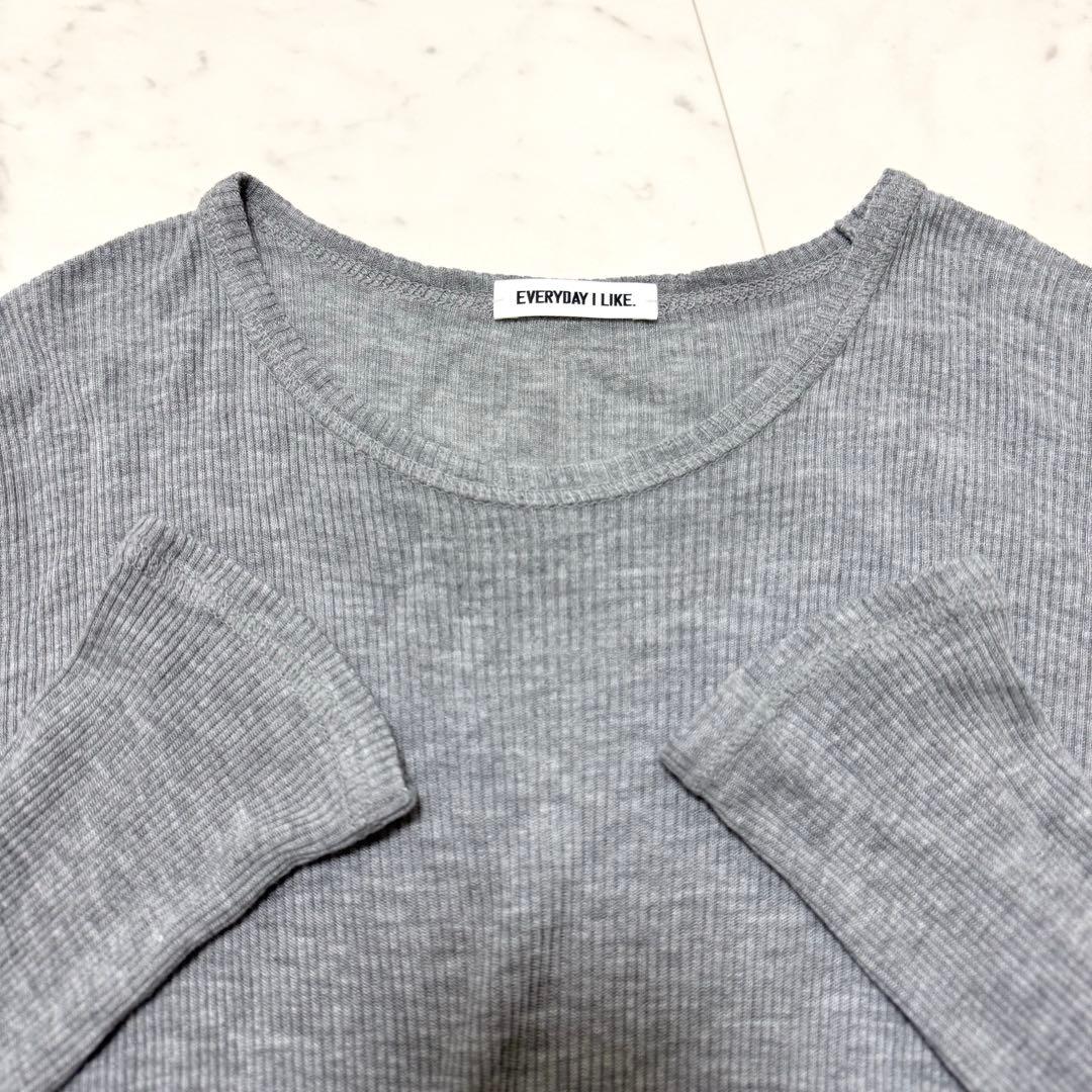 【美品】EVERYDAY I LIKE. カシミヤ リブ ロング Tシャツ