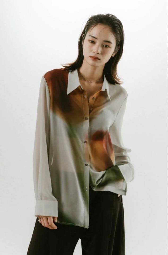 Knuth marf flower print sheer shirt 完売品