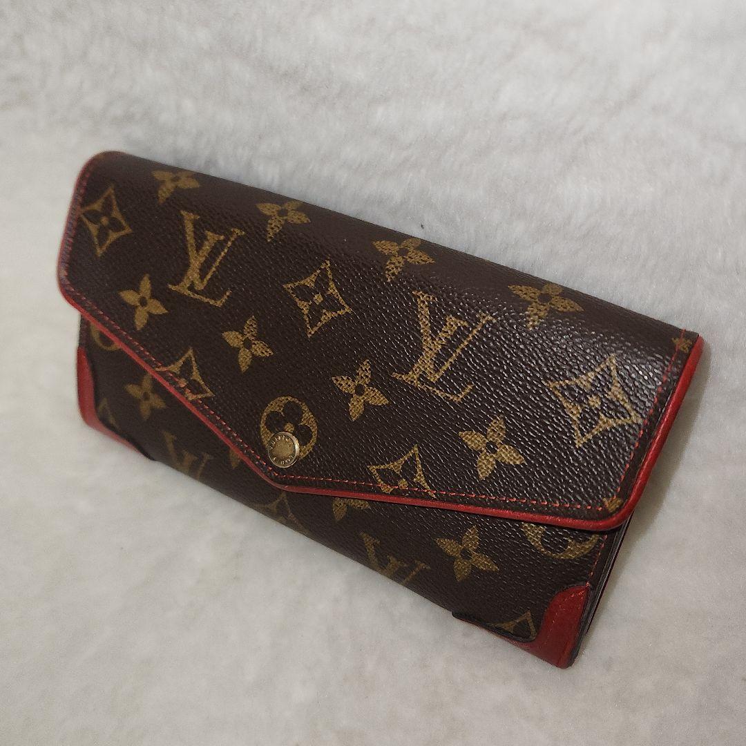 ルイヴィトン ポルトフォイユ サラ モノグラム レティーロ 赤 長財布