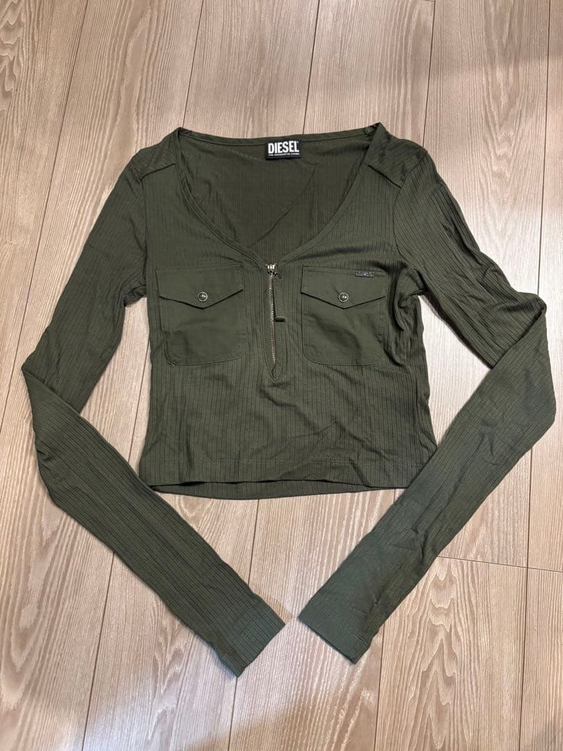 Diesel T-BORDIE-R オリーブグリーン 長袖カットソー Sサイズ