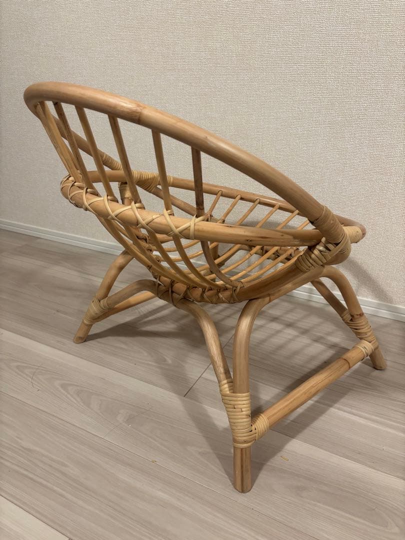 最終値下げしています！ラタンラウンドチェアラタン製 円形背もたれ座椅子　竹椅子