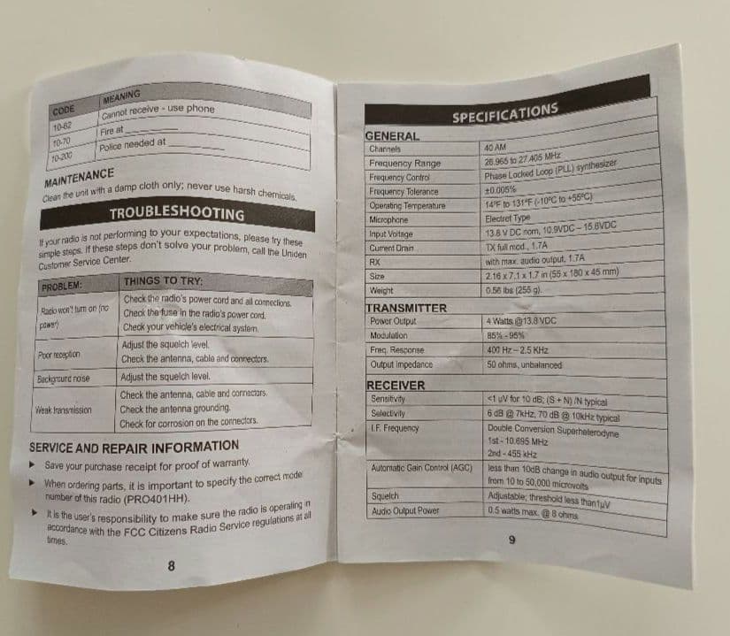 入手困難　Uniden PRO401HH ハンドヘルド感度抜群CB無線