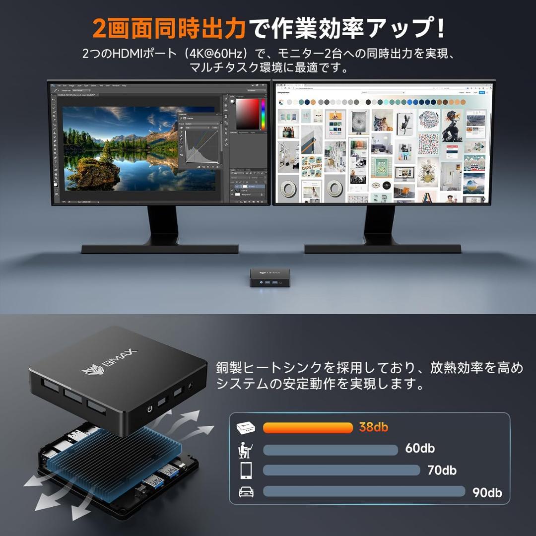 ✨美品✨最新版ミニPC✨ BMAX♡B1 MINI 付属品完備 動作確認済み✨