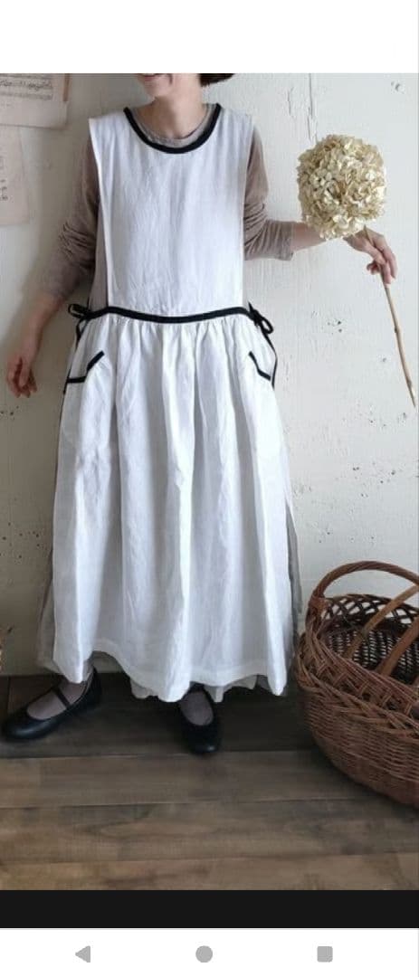 meguri-megutte １周年！【限定】パイピングエプロンワンピース