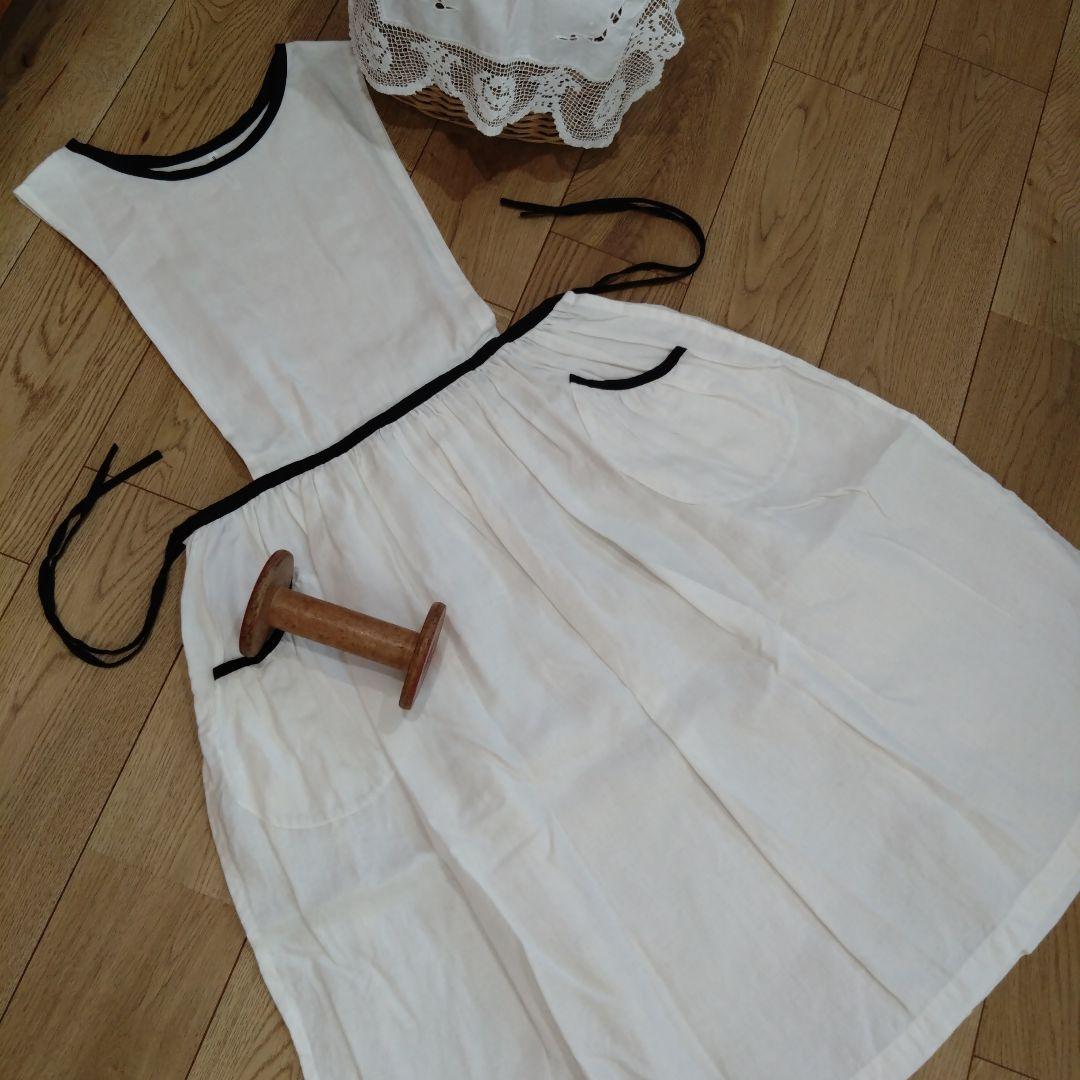 meguri-megutte １周年！【限定】パイピングエプロンワンピース