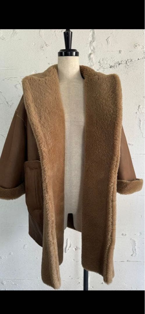 高級　美品　third magazine サードマガジン　ムートンコートベージュ