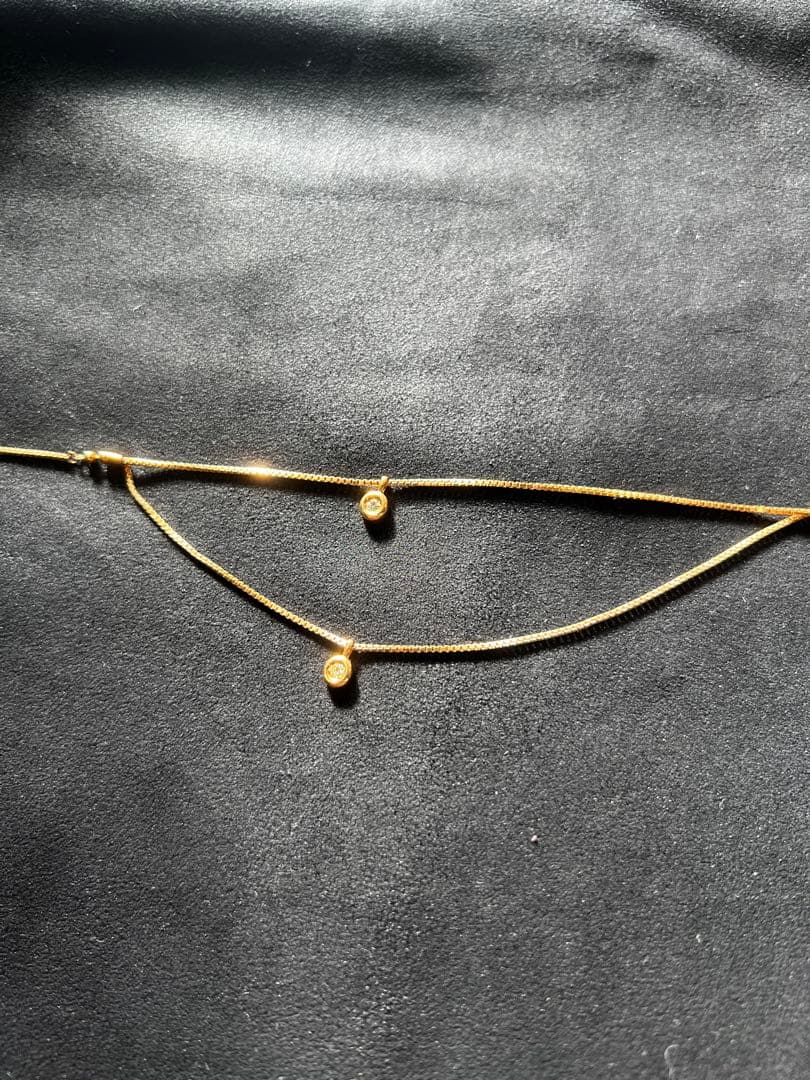 ダイアモンドトップ　ゴールドチェーンネックレス　k18