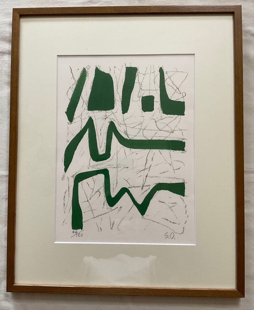 ● 大沢 昌助 ソフトライン　オリジナル リトグラフ　サイン ED フレーム入