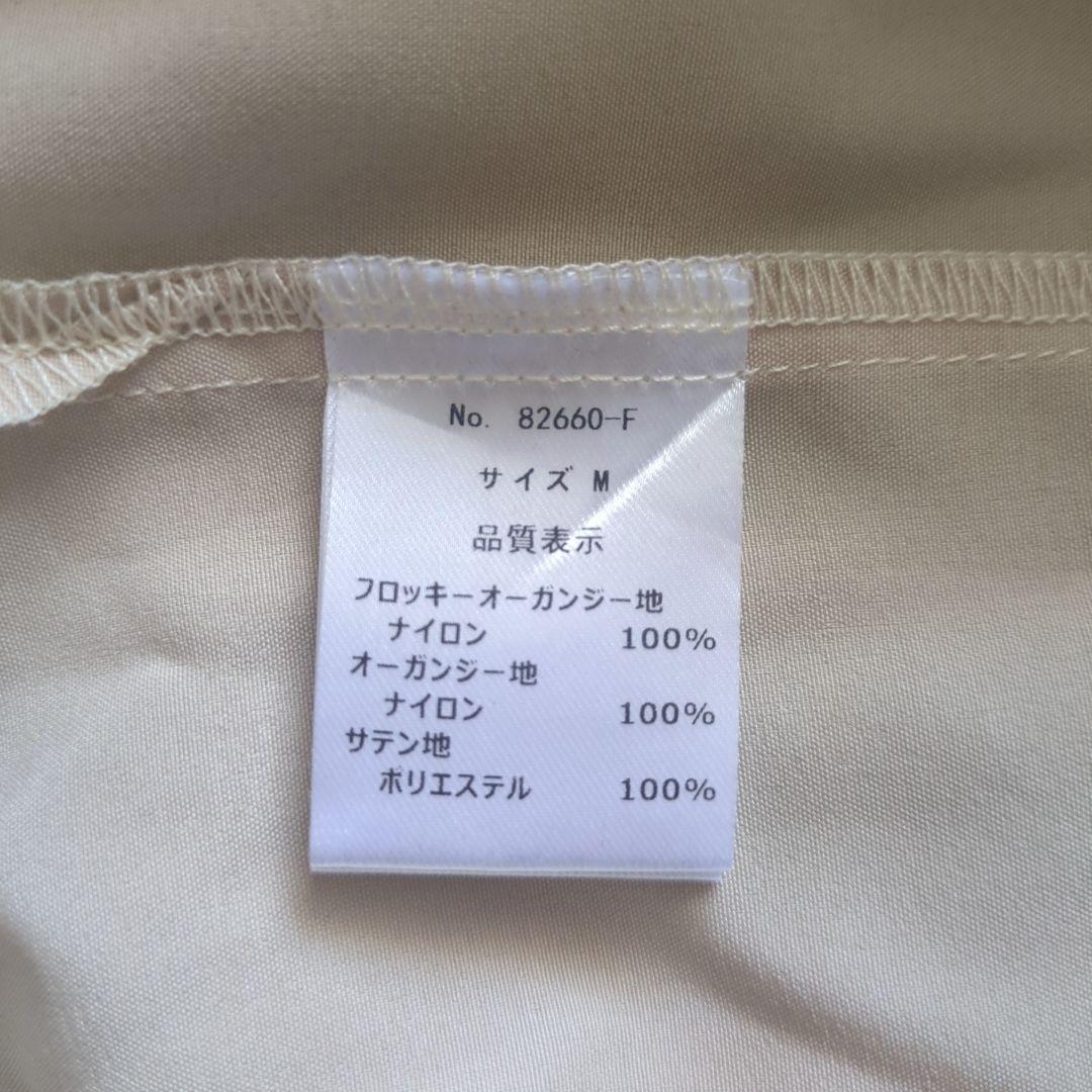 美品 niana ニアナ 花柄フロッキーオーガンジー ドレス M 結婚式お呼ばれ