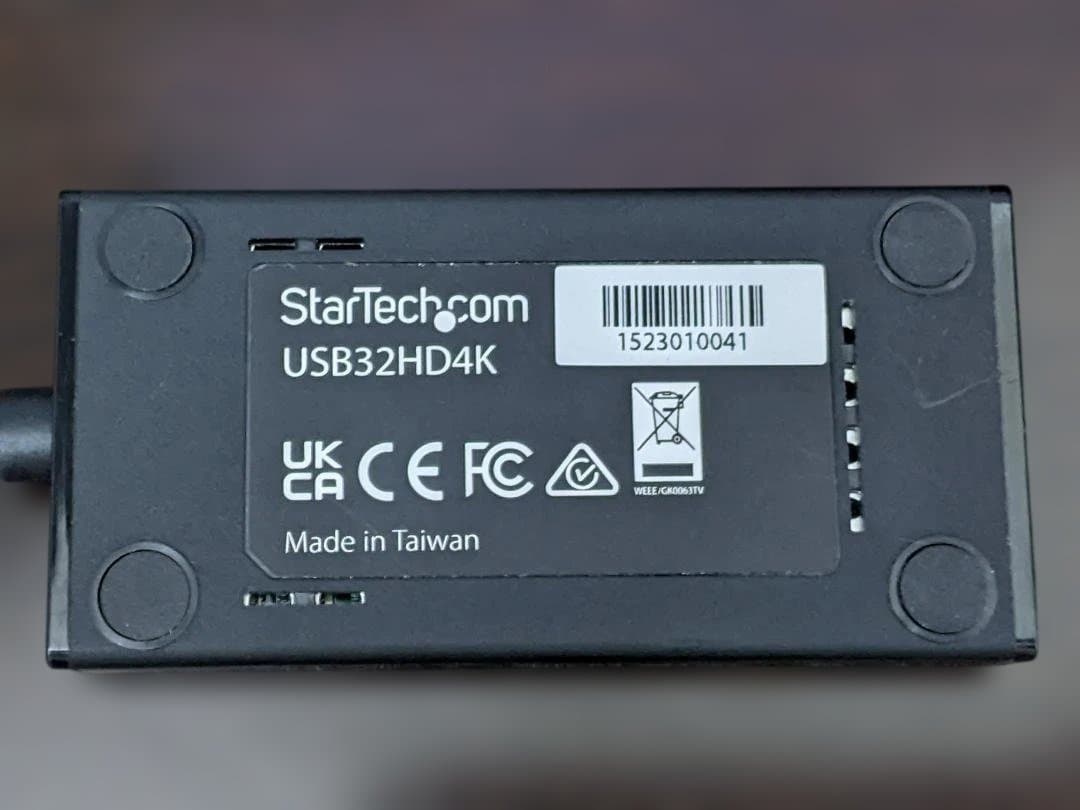 StarTech.com 4K対応 USB-HDMIアダプタ 動作良好