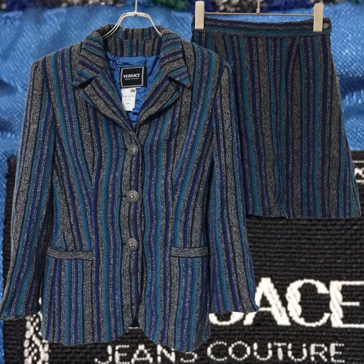 イタリア製 VERSACE ヴェルサーチ マルチカラー セットアップ スーツ