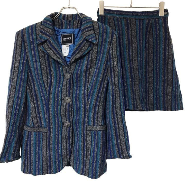 イタリア製 VERSACE ヴェルサーチ マルチカラー セットアップ スーツ