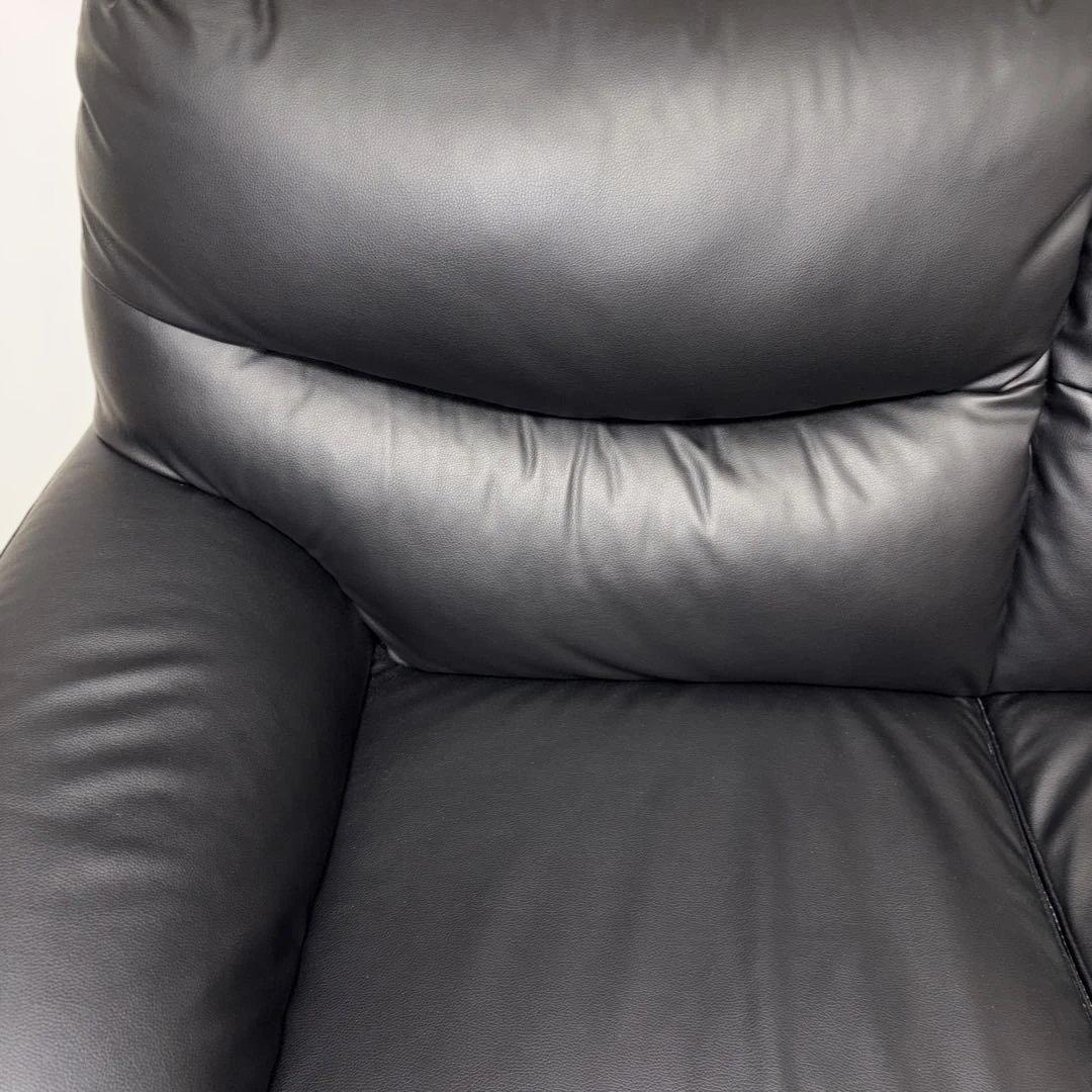 ニトリ　ブラック合成皮革 2人掛けソファ