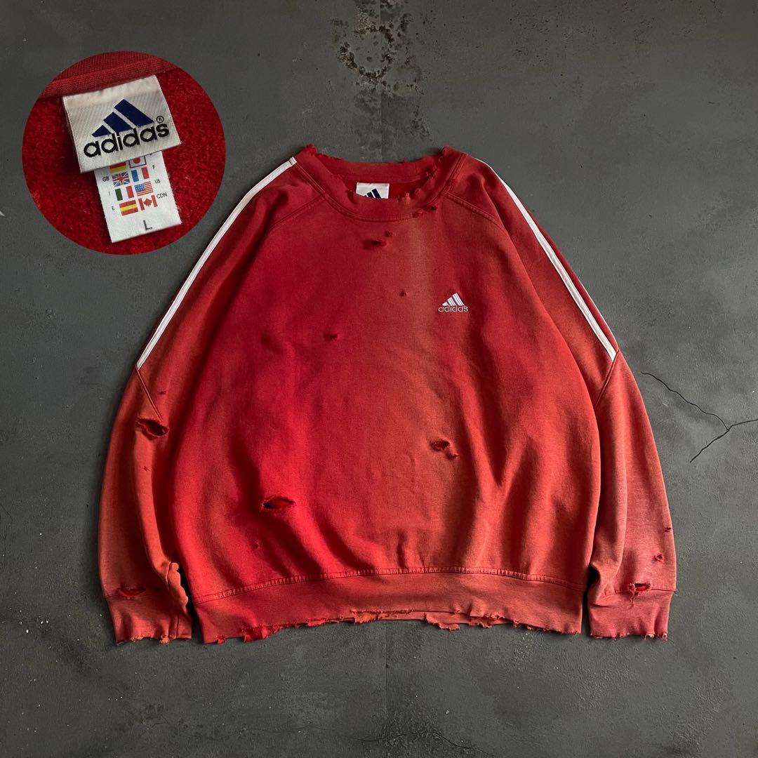 00's adidas”one point“broken boro sweat