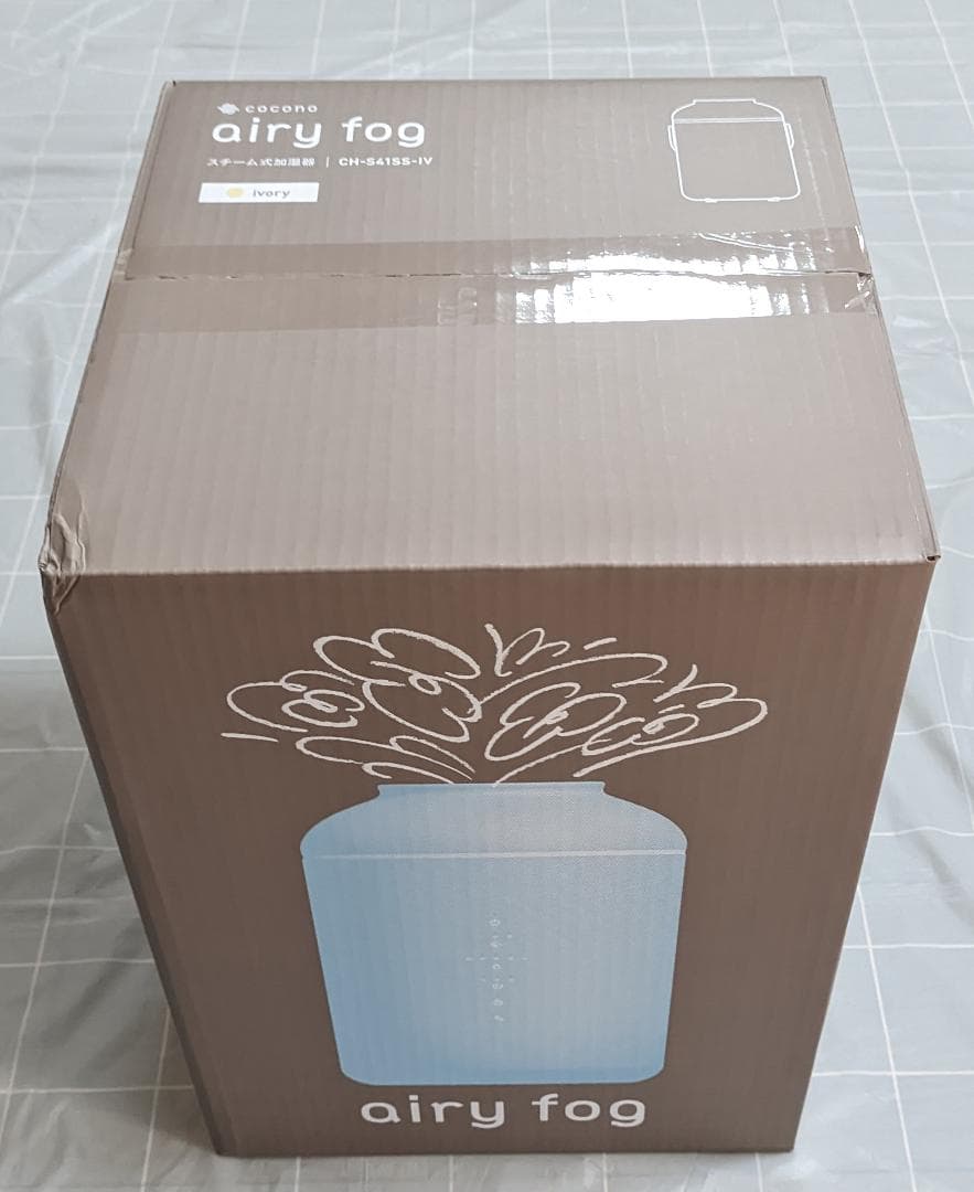 cocono airy fog 加湿器 スチーム式 スマホ操作 4L アイボリー