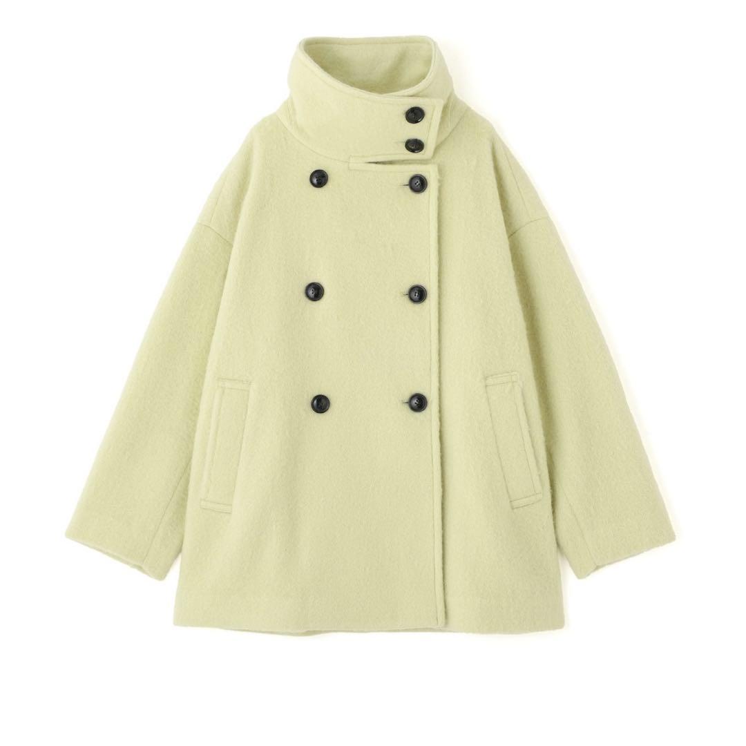 NATURAL BEAUTY BASIC スタンドネックシャギーミディコート S