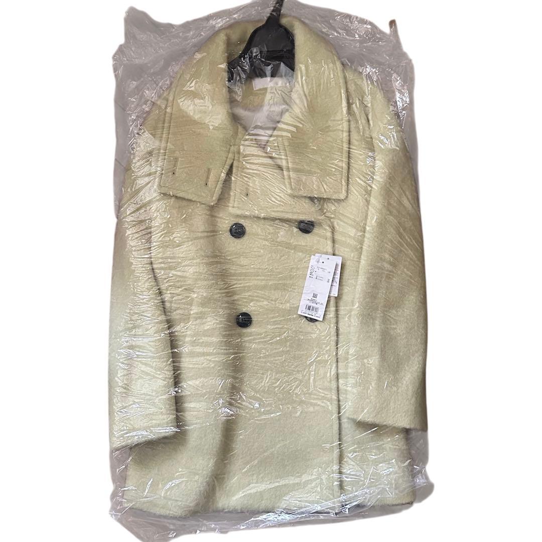 NATURAL BEAUTY BASIC スタンドネックシャギーミディコート S