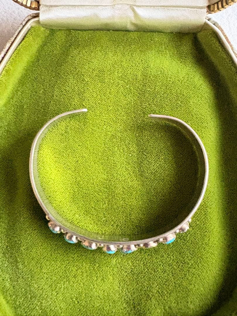 ターコイズシルバーバングル・インディアンジュエリー・STERLING