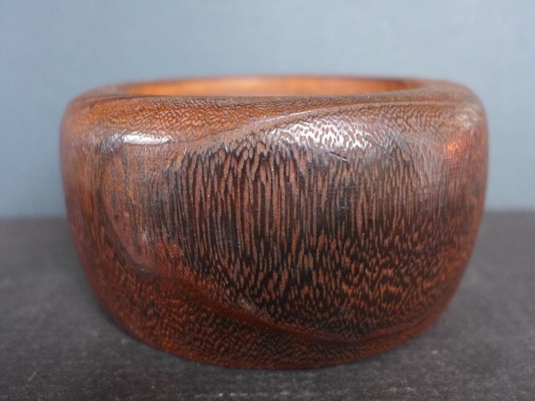 時代物　小型手あぶり火鉢　桑の木一刀彫 蒔絵　古道具　アンティーク　骨董