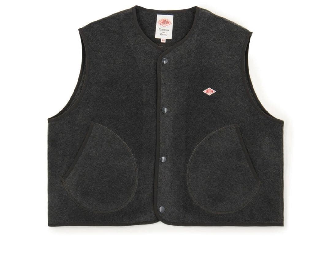 新品 DANTON ダントン フリース カラーレス　ベスト 38 ゆったり