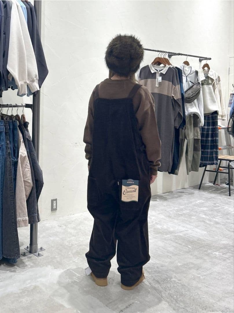 ニコアンド【今期完売】新品　コーデュロイオーバーオール　ブラウンＭ