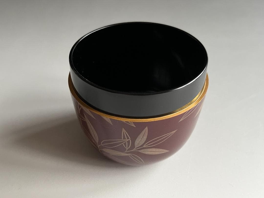 道場宗廣　笹銀蒔絵　溜　大棗　堀内宗完　兼中斎書付　薄茶器　茶道具