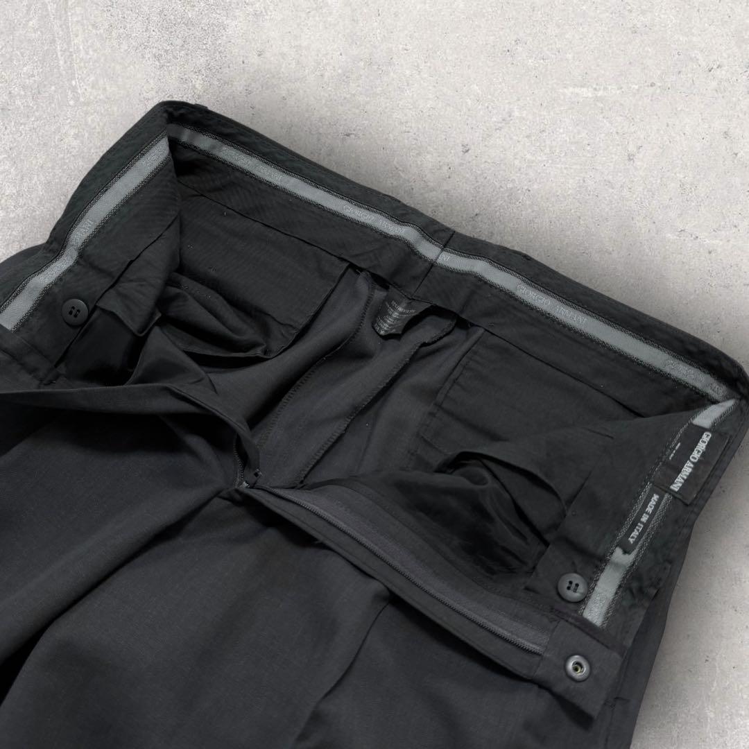 【美品　90s　希少L！】ジョルジオアルマーニ　ワイドスラックス　ウール100%