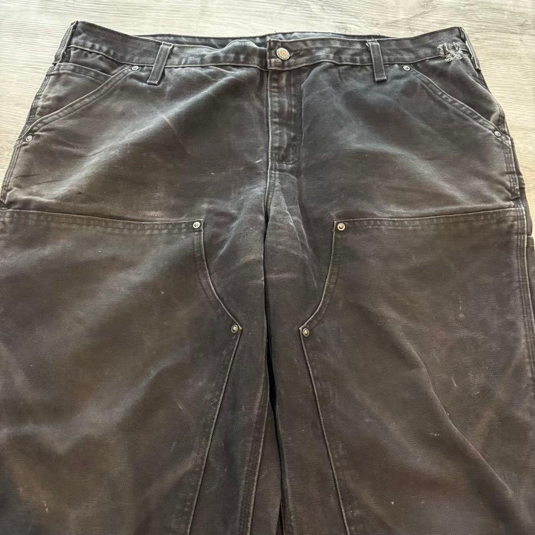 Carhartt ダブルニー極太シルエットフェードブラック ワークパンツ#532