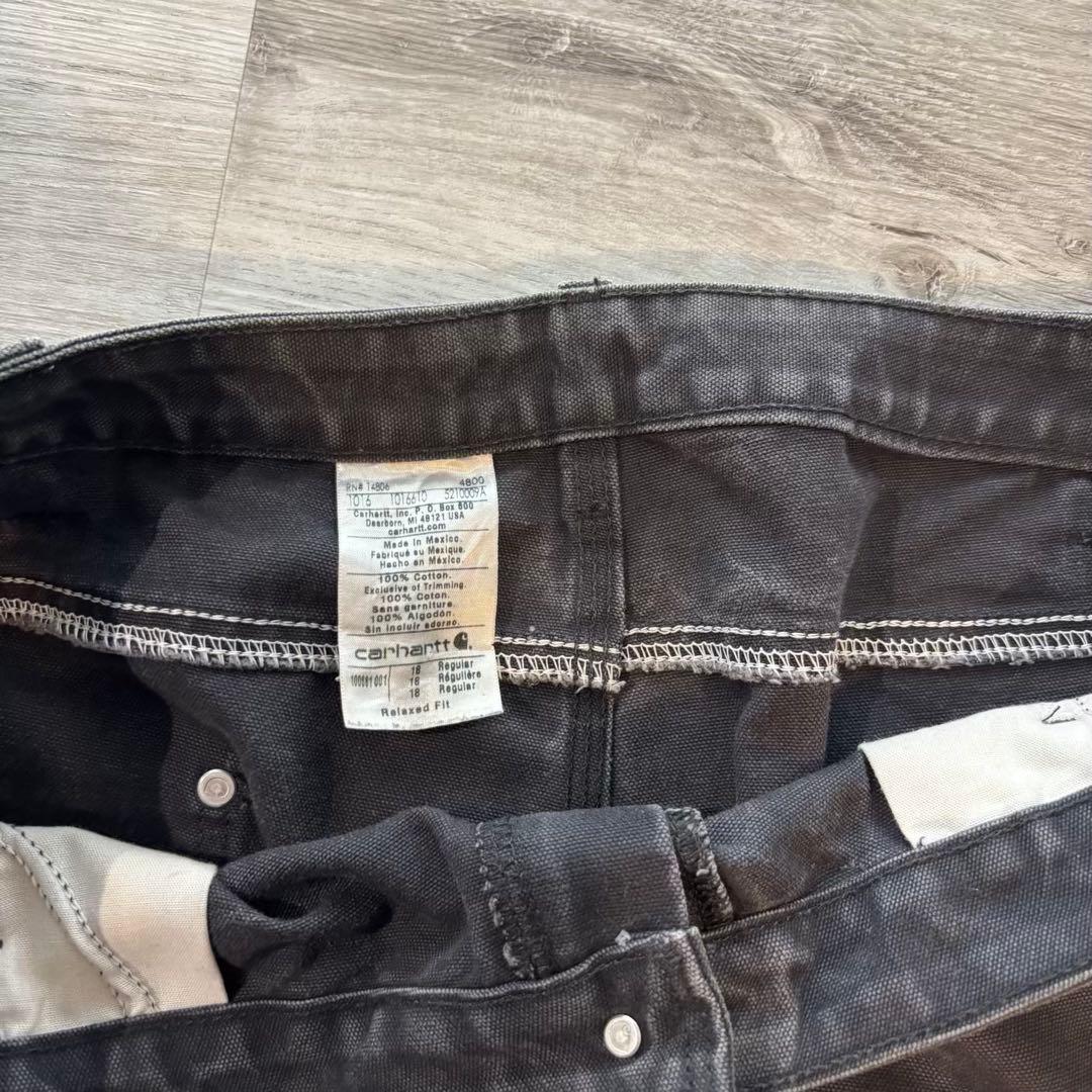 Carhartt ダブルニー極太シルエットフェードブラック ワークパンツ#532