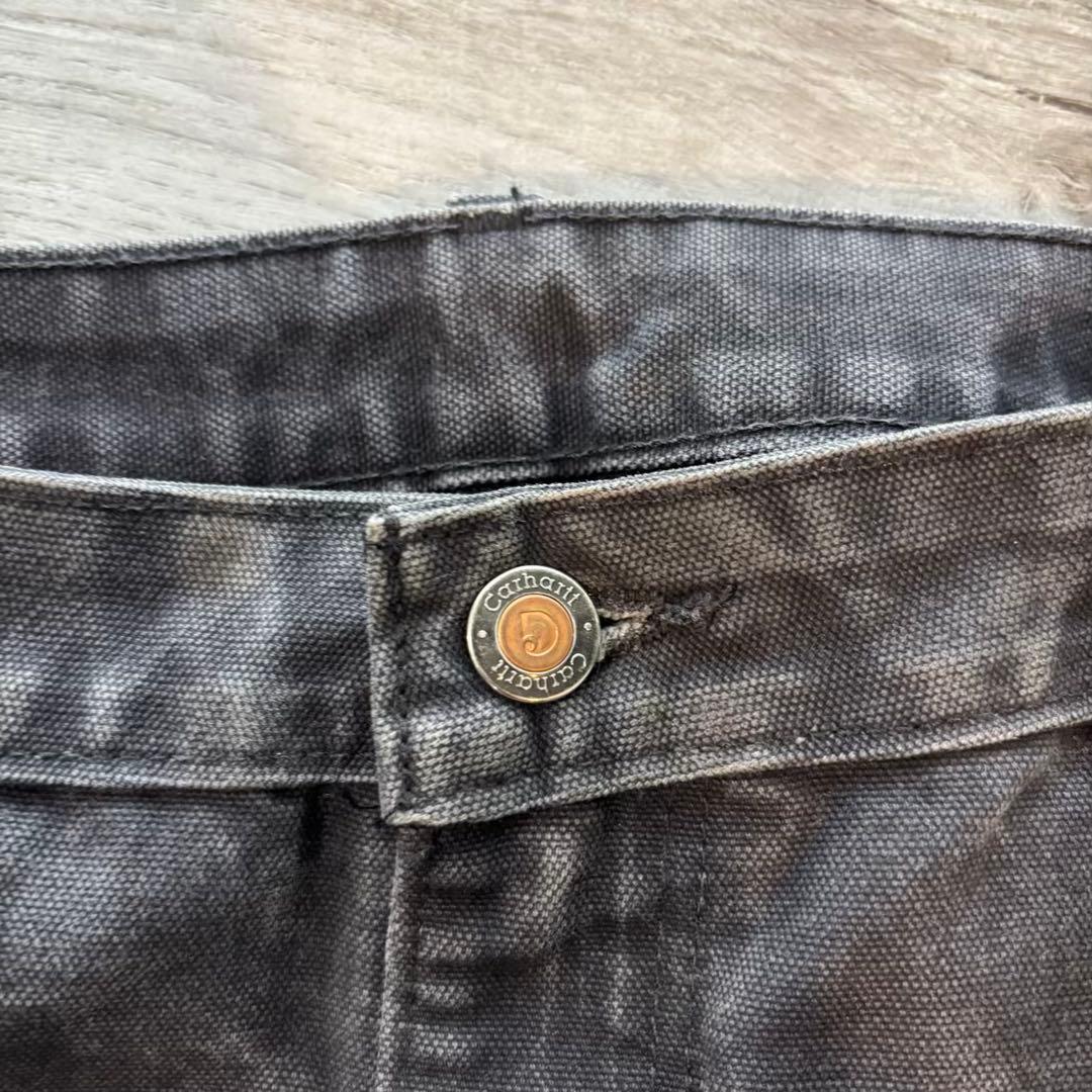 Carhartt ダブルニー極太シルエットフェードブラック ワークパンツ#532