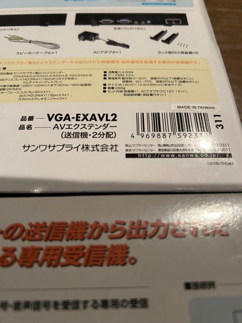SANWA AVエクステンダー 送信機と受信機のセット