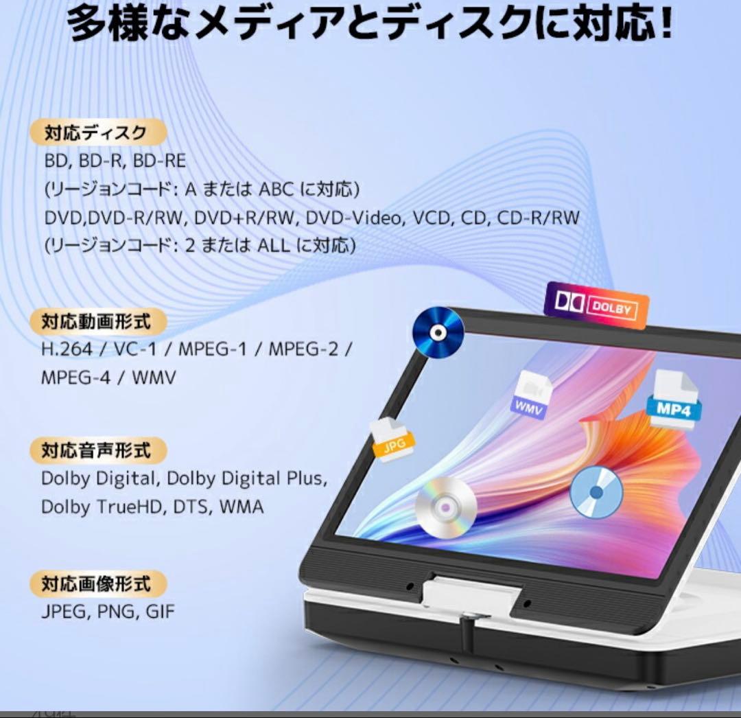 FANGOR 10.1インチ ポータブルブルーレイプレーヤー