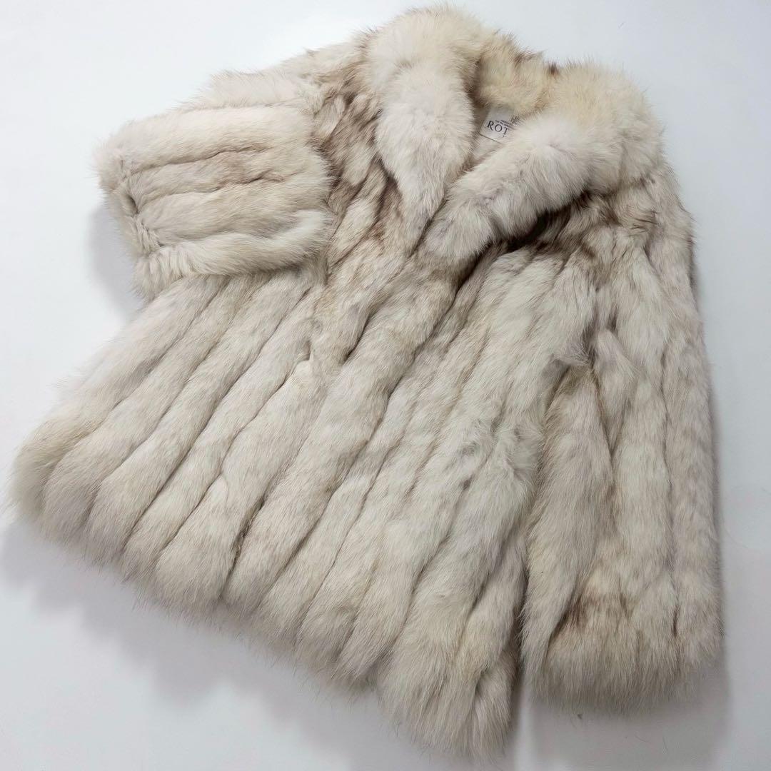 ふわふわ◎ブルーフォックス ファーコート 大きめサイズ　レディース　青狐　本毛皮