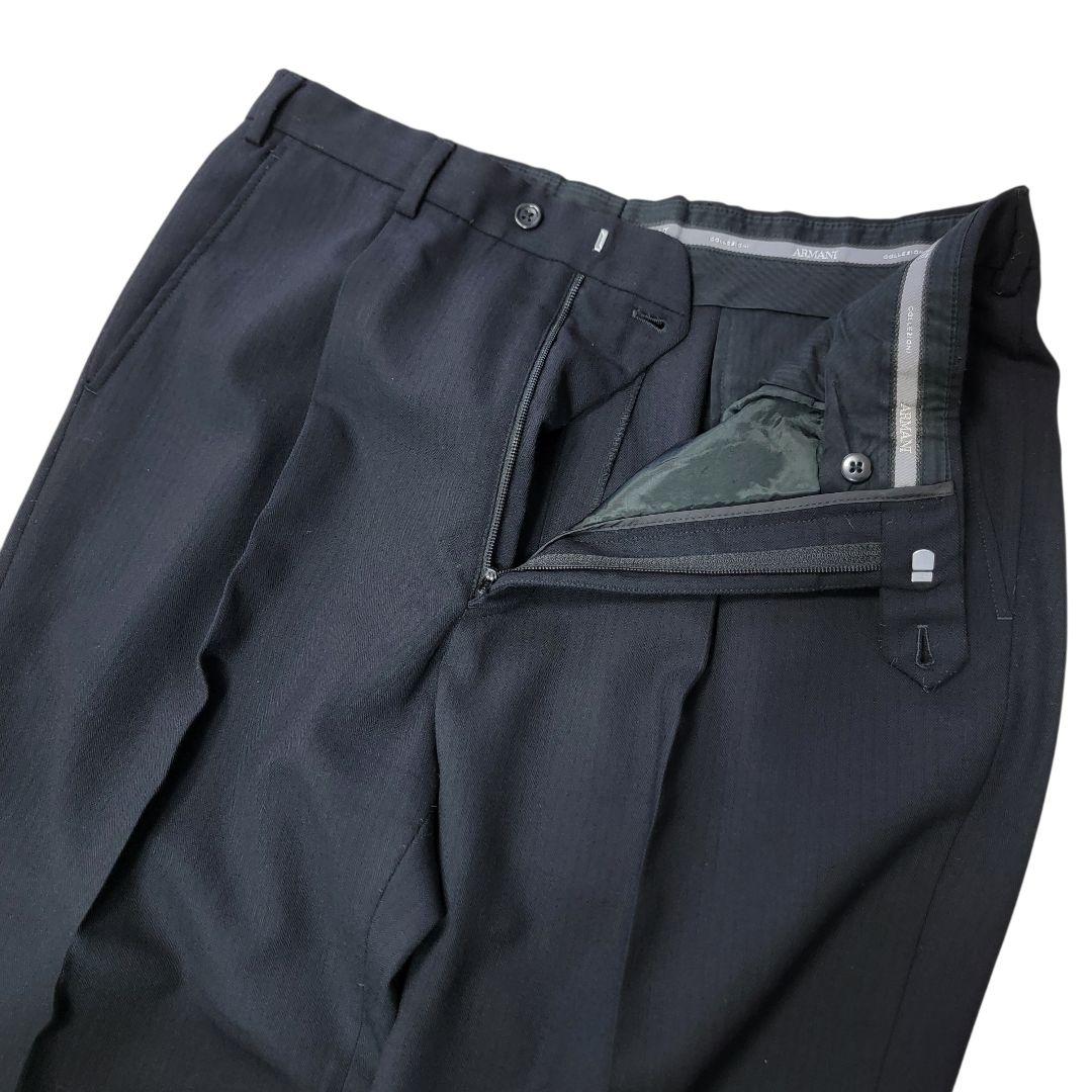 ​最高級 伊製 アルマーニコレッツォーニ セットアップ スーツ 黒 52 XL