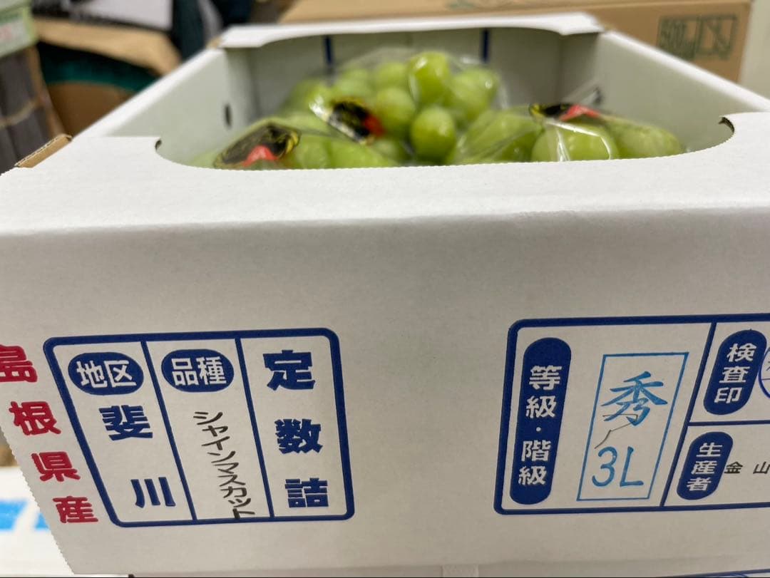 58【島根県産】シャインマスカット約2キロ(3〜5房)×2