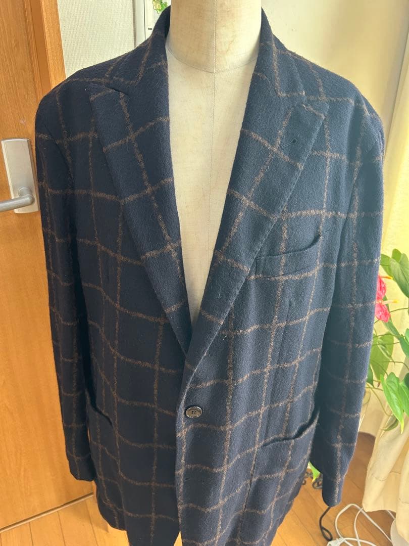 TAGLIATORE（タリアトーレ） ネイビー チェック柄 テーラードジャケット