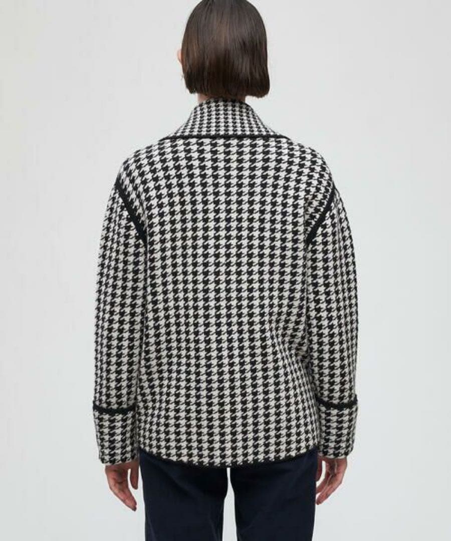 ダブルフェイスジャカードダブルブレストジャケット　デプレ　ネイビー